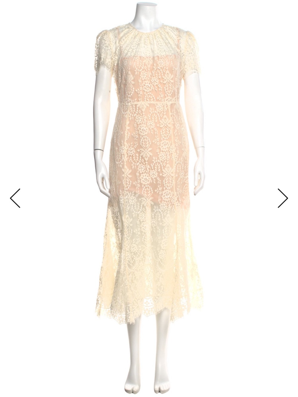 Self Portrait Cream Lace Midi Dress